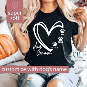Dog Mom Shirt Dog Lover Shirt Custom Dog Name Tshirt Dog Mom Gift